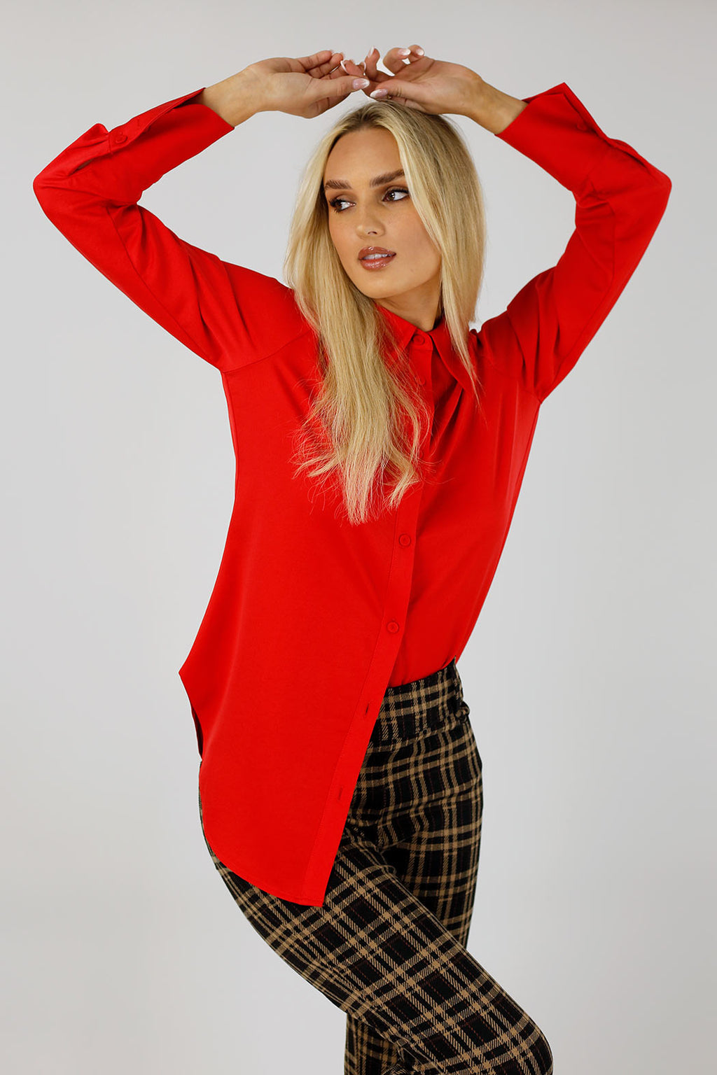 Red Satin Asana Shirt - SALE