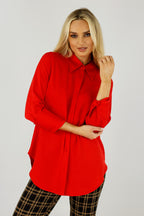 Red Satin Asana Shirt - SALE