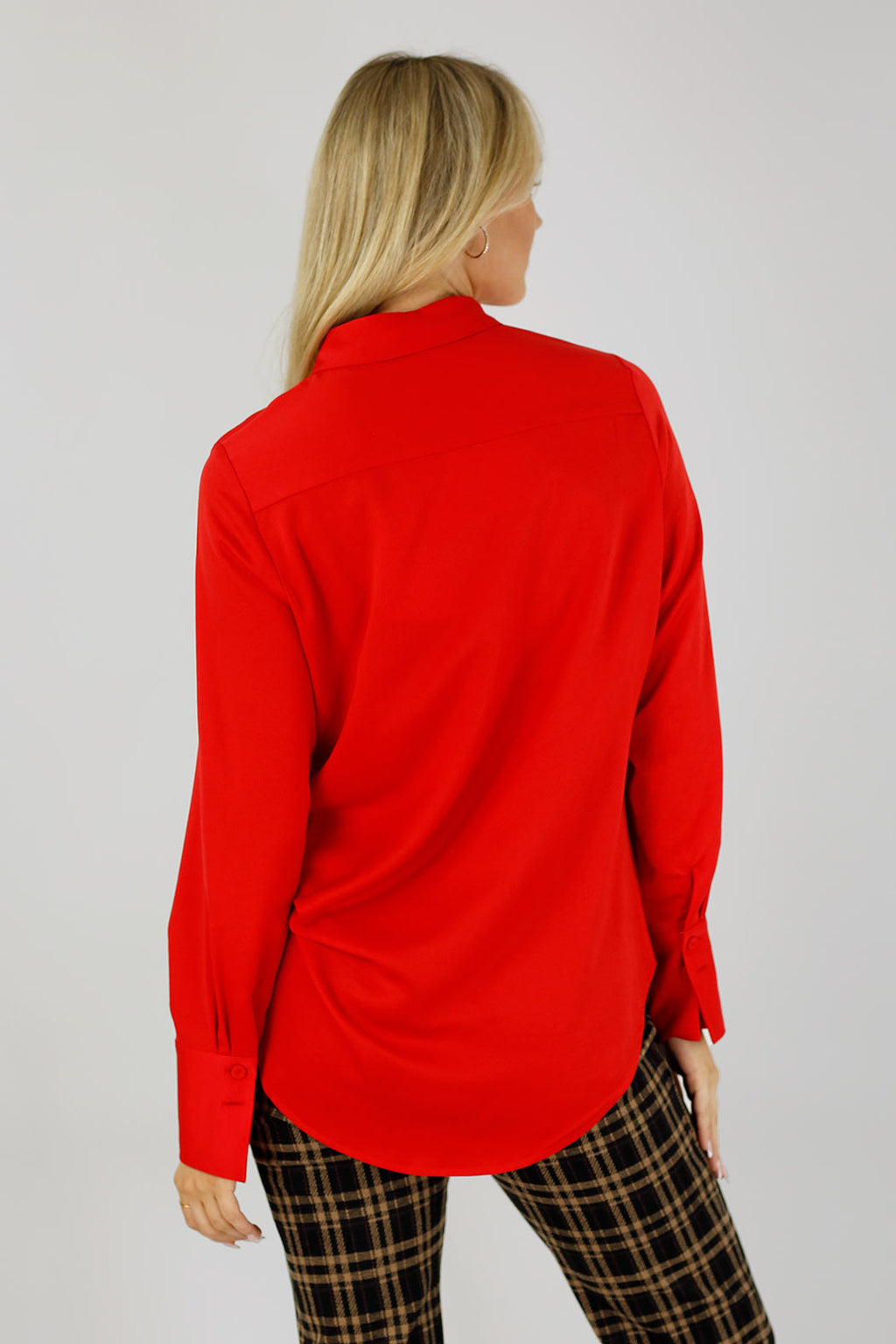 Red Satin Asana Shirt - SALE