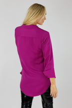 Magenta Satin Asana Shirt - SALE