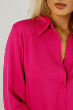 Hot Pink Satin Asana Shirt - SALE