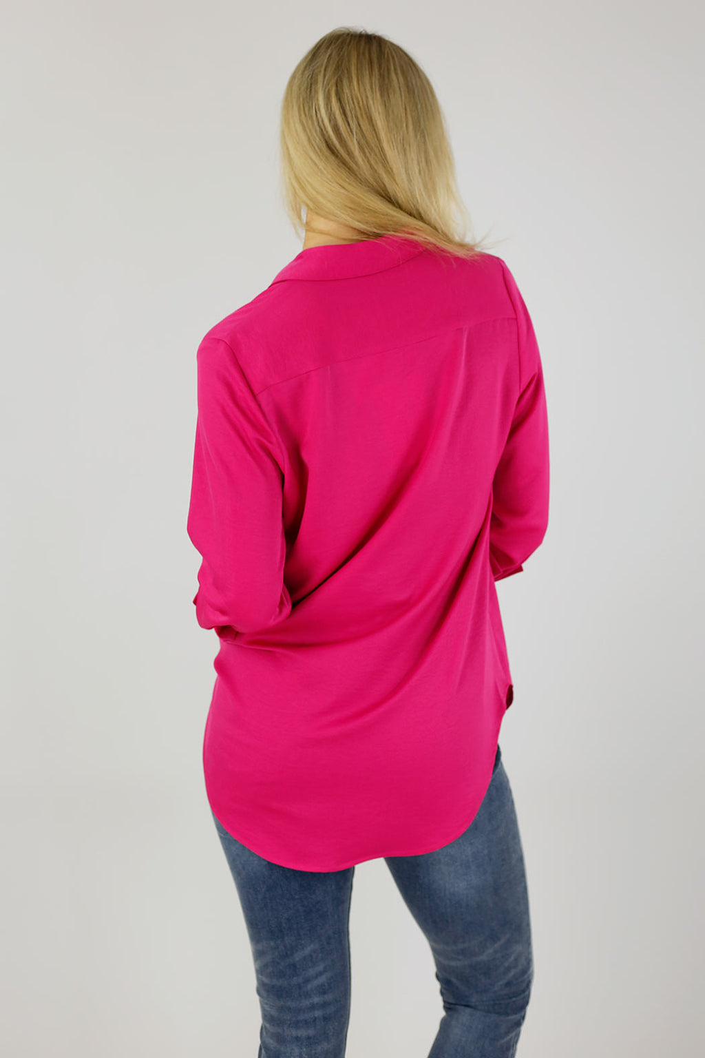 Hot Pink Satin Asana Shirt - SALE