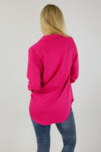 Hot Pink Satin Asana Shirt - SALE