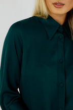 Teal Satin Asana Shirt - SALE