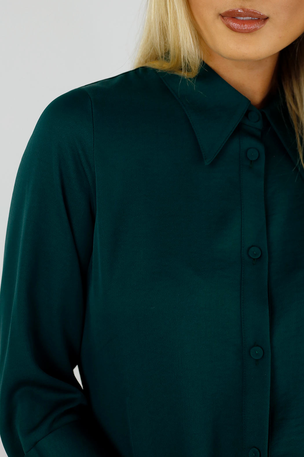 Teal Satin Asana Shirt - SALE
