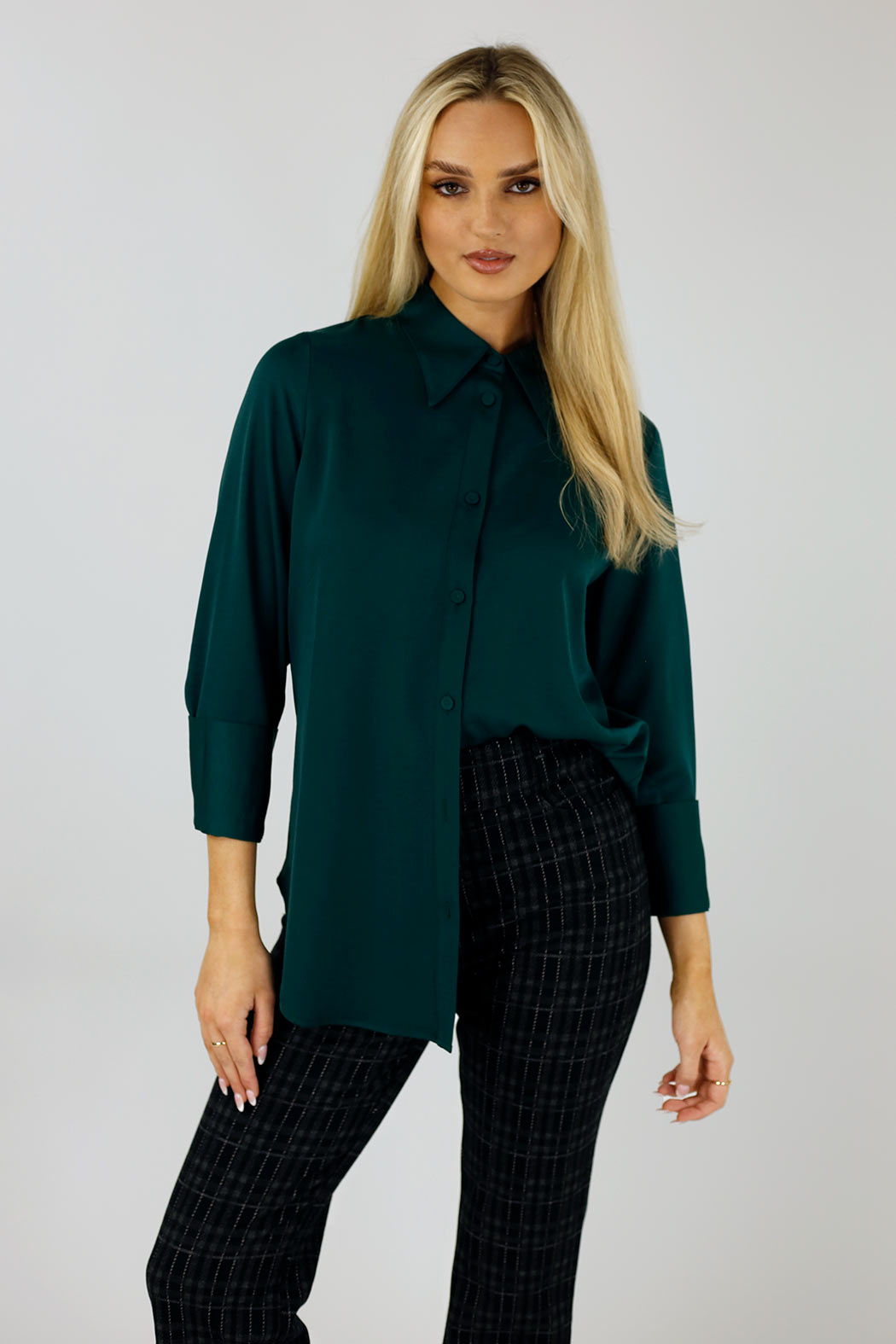 Teal Satin Asana Shirt - SALE