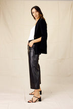 Black Faux Leather Culotte - SALE