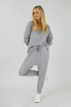 Grey Diamond Woolly Vee Jumper - SALE