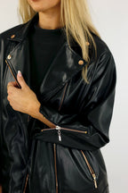 Black Biker Jacket - Vegan Leather - SALE