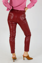 Burgundy Vegan Leather Biker Pant - FINAL SALE
