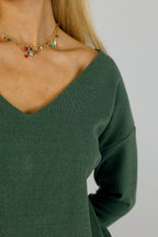 Green Lush Slouch Jumper - FINAL SALE