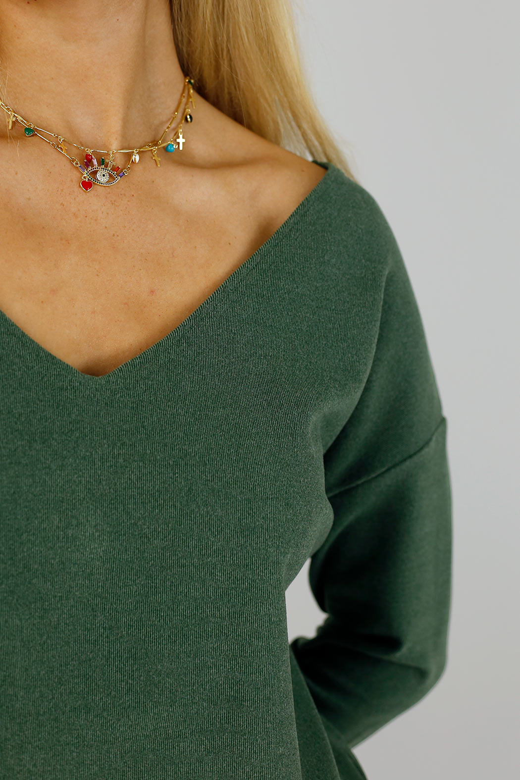 Green Lush Slouch Jumper - FINAL SALE