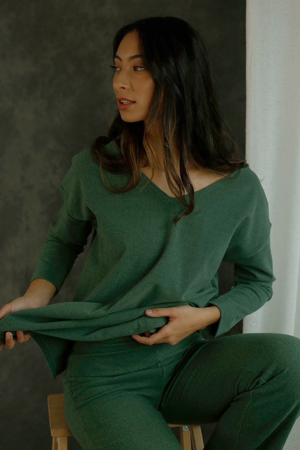 Green Lush Slouch Jumper - FINAL SALE