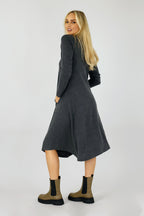 Charcoal Keyhole Swing Dress - SALE
