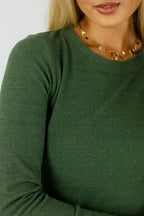 Green Lush Crew Top - FINAL SALE
