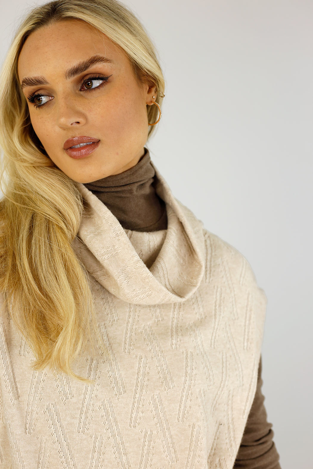 Oatmeal Cosy Cowl Vest - SALE