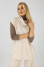 Oatmeal Cosy Cowl Vest - SALE
