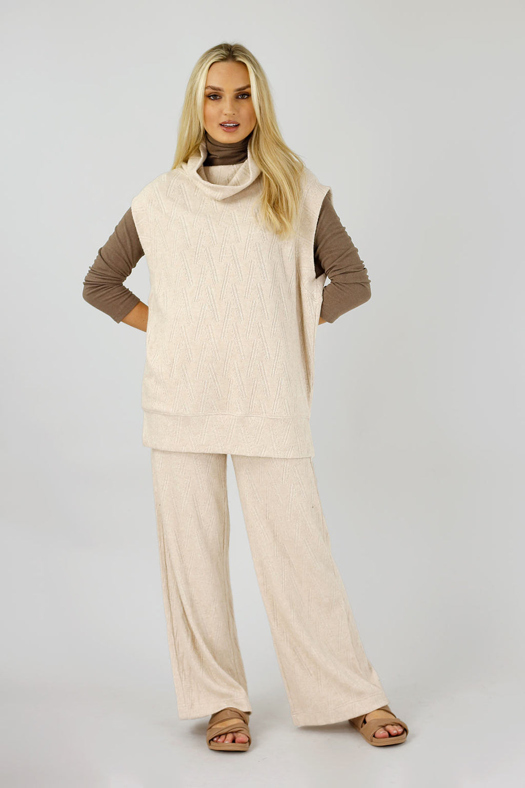 Oatmeal Cosy Cowl Vest - SALE