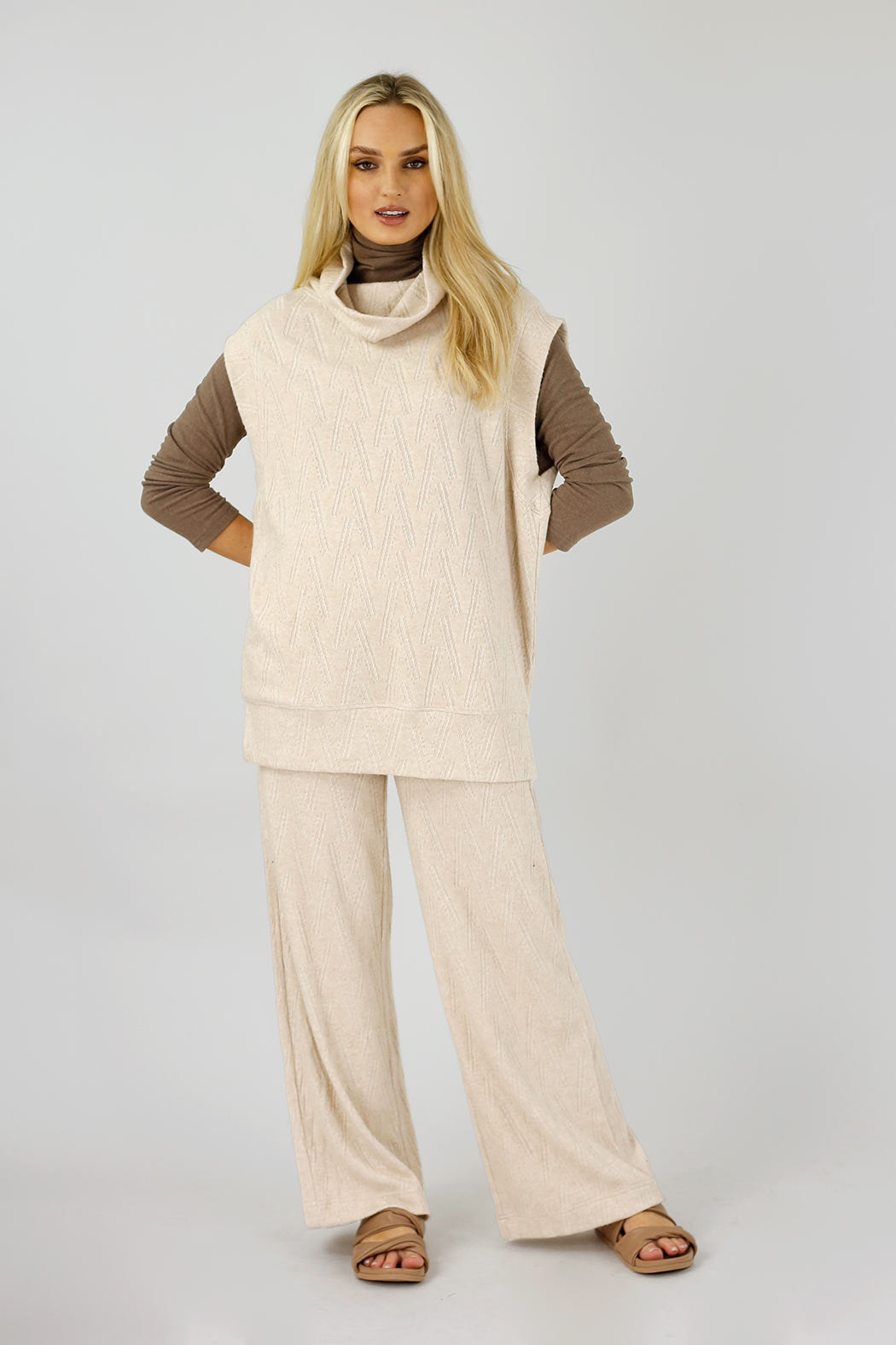 Oatmeal Cosy Cowl Vest - SALE