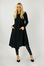 Black Keyhole Swing Dress - SALE