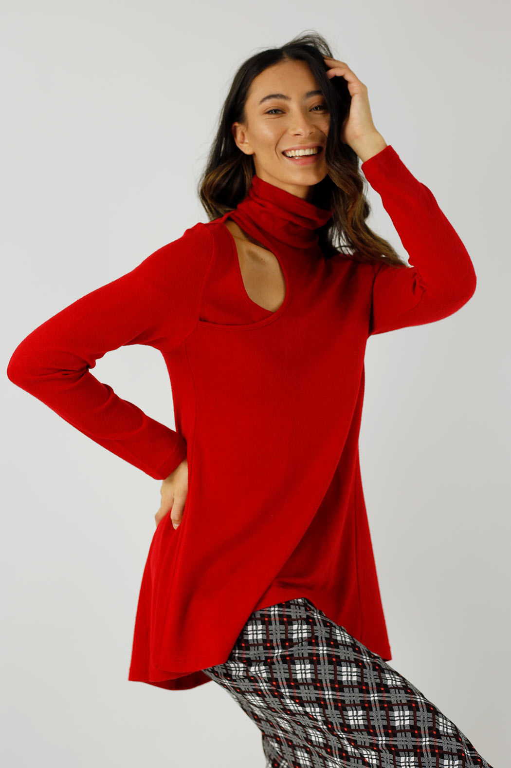 Red Keyhole Swing Top - FINAL SALE