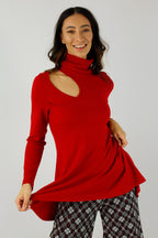 Red Keyhole Swing Top - FINAL SALE