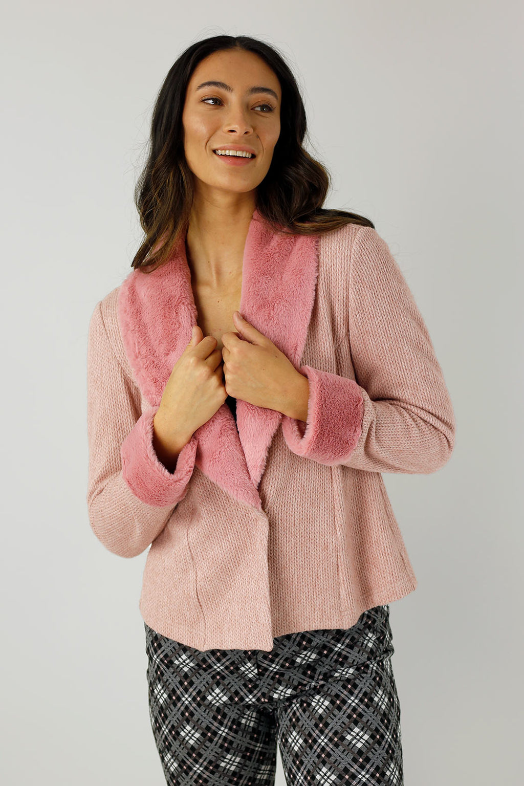 Pink Cable Fur Jacket - FINAL SALE