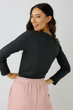 Charcoal Lush Crew Top - FINAL SALE