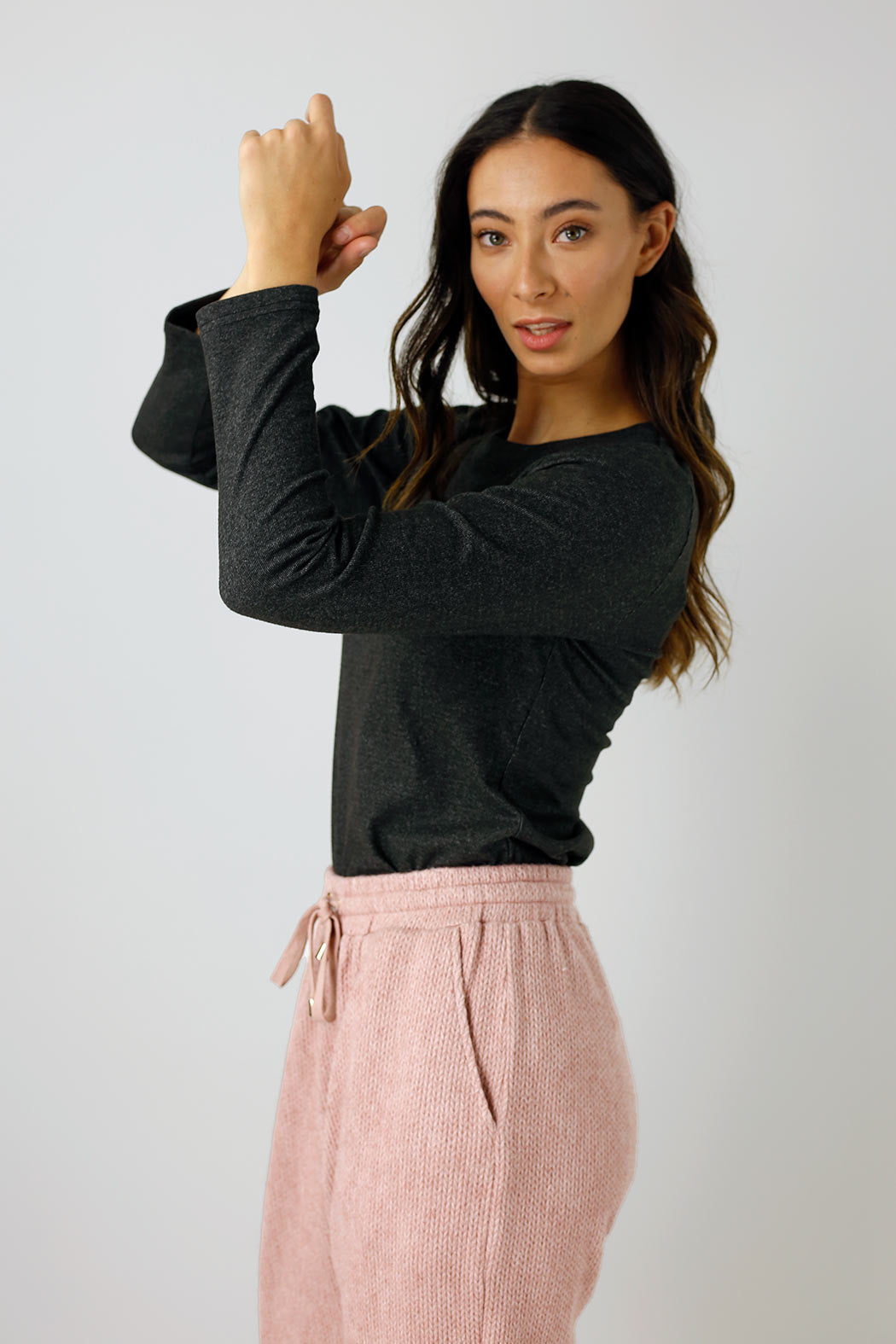 Charcoal Lush Crew Top - FINAL SALE