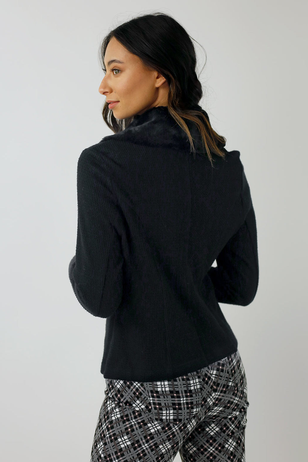 Black Cable Fur Jacket - SALE