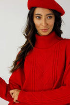 Red Cable Knit Jumper - FINAL SALE