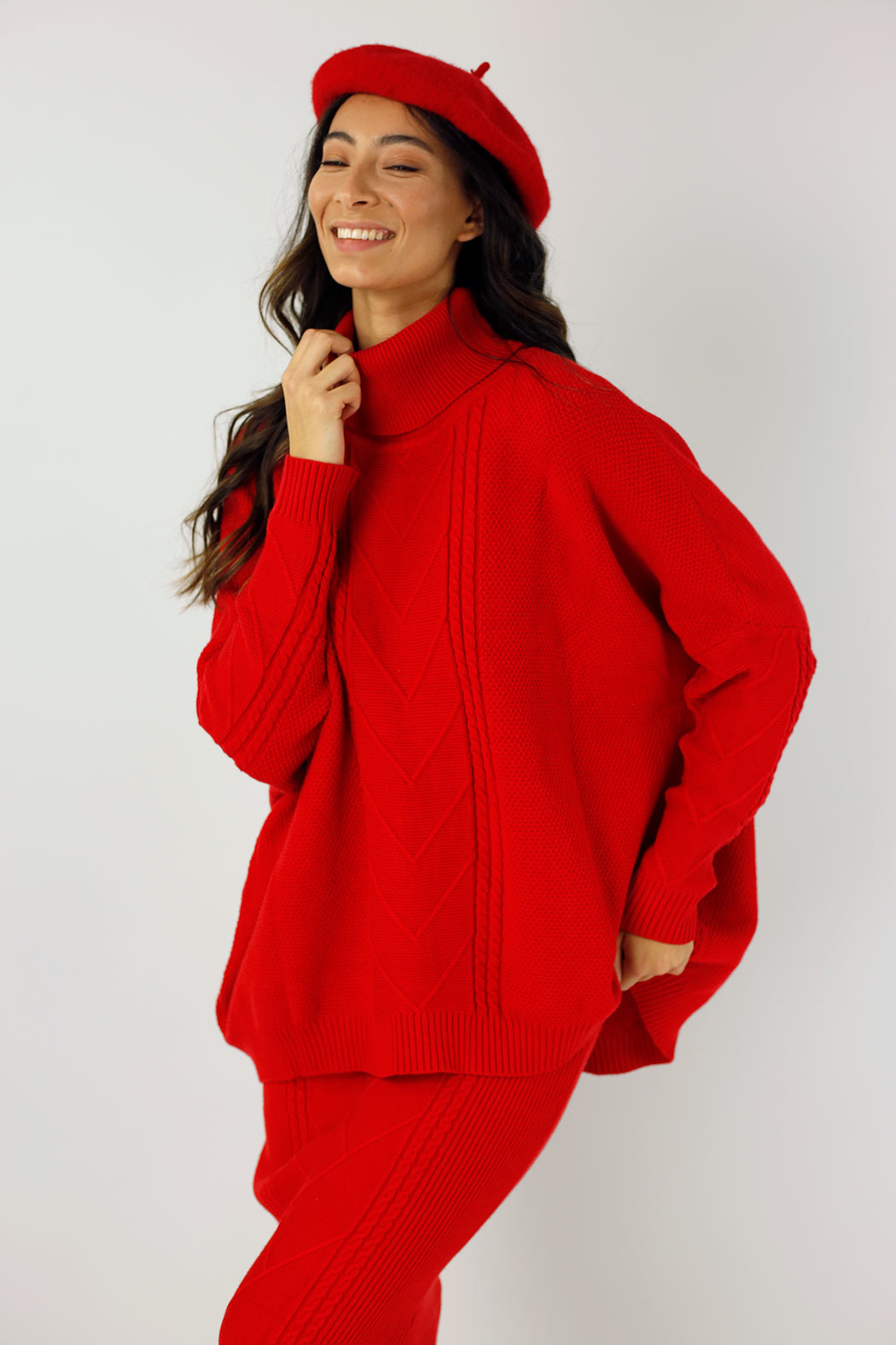 Red Cable Knit Jumper - FINAL SALE