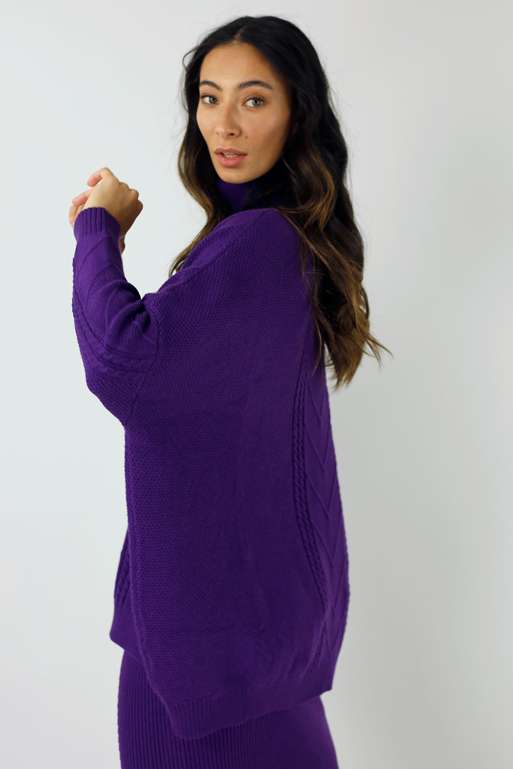 Purple Cable Knit Jumper- SALE