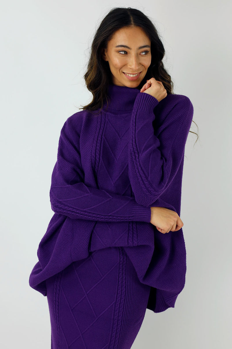 Purple Cable Knit Jumper- SALE