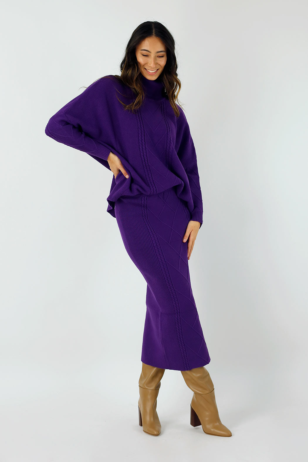 Purple Cable Knit Jumper- SALE