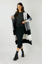 Charcoal Longline Block Cardi