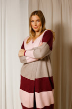 Pink Longline Block Cardi - SALE