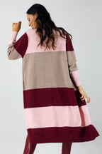 Pink Longline Block Cardi - SALE
