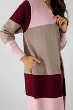 Pink Longline Block Cardi - SALE
