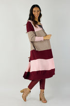 Pink Longline Block Cardi - SALE