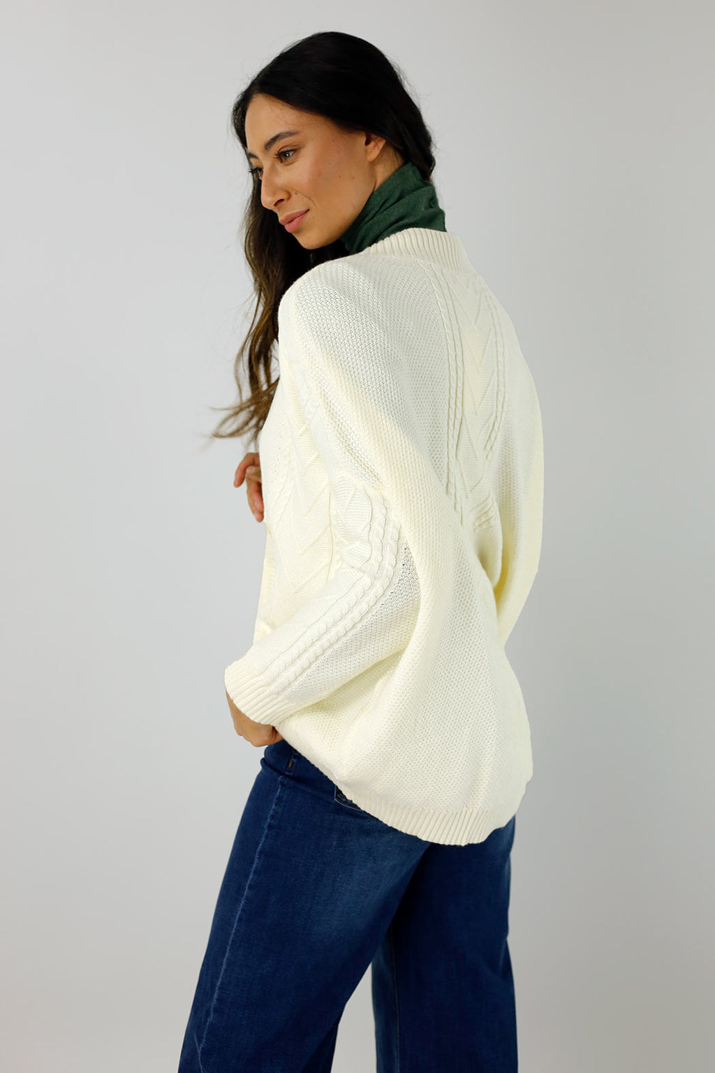 Ivory Crop Cable Cardi - FINAL SALE
