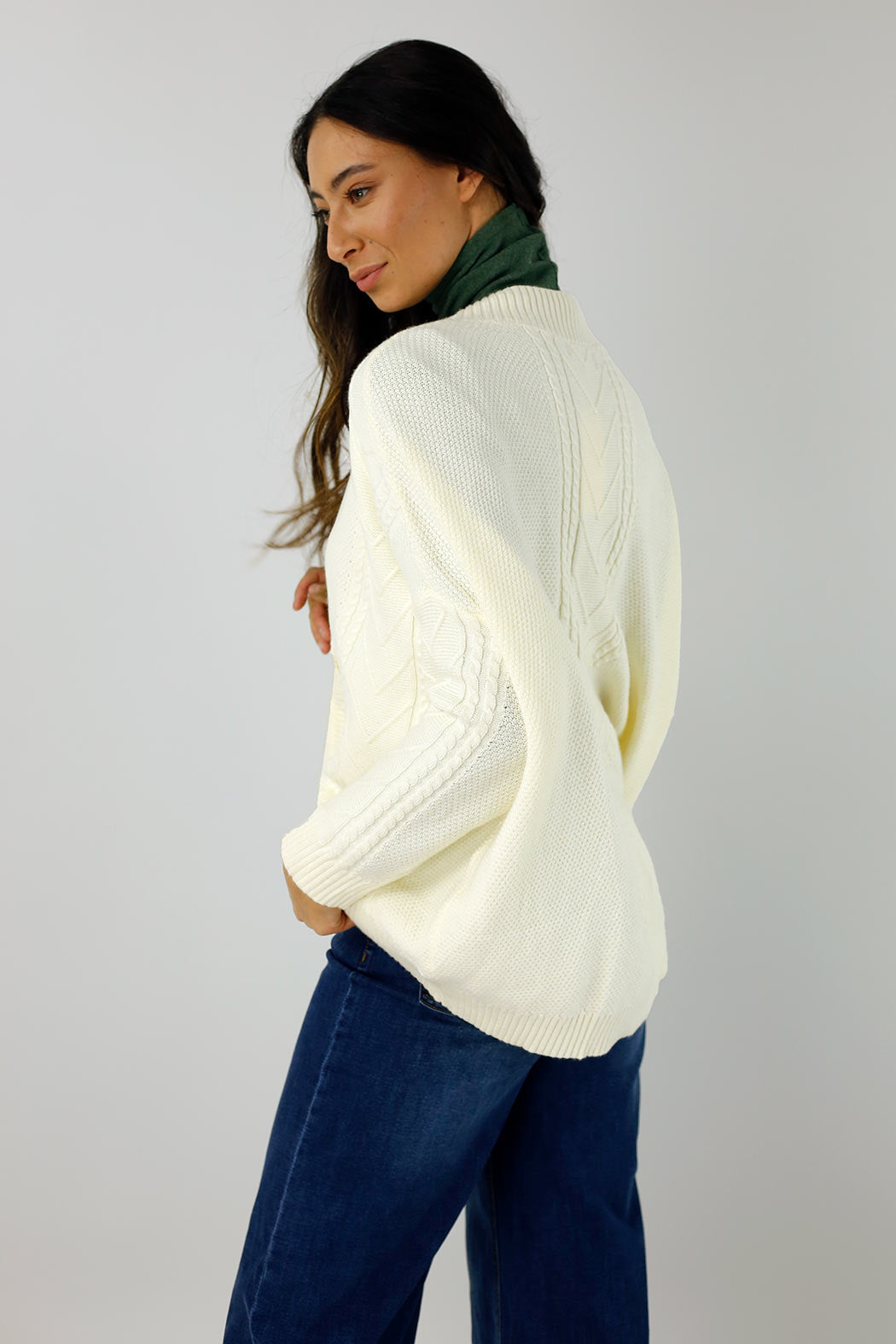 Ivory Crop Cable Cardi - FINAL SALE