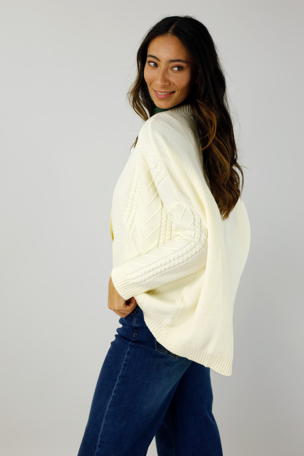 Ivory Crop Cable Cardi - FINAL SALE