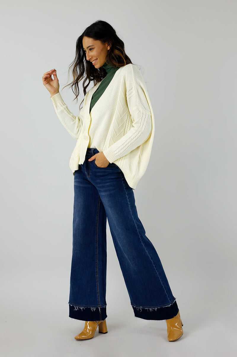 Ivory Crop Cable Cardi - FINAL SALE