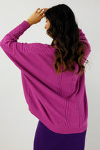 Magenta Crop Cable Cardi - FINAL SALE