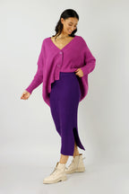 Magenta Crop Cable Cardi - FINAL SALE