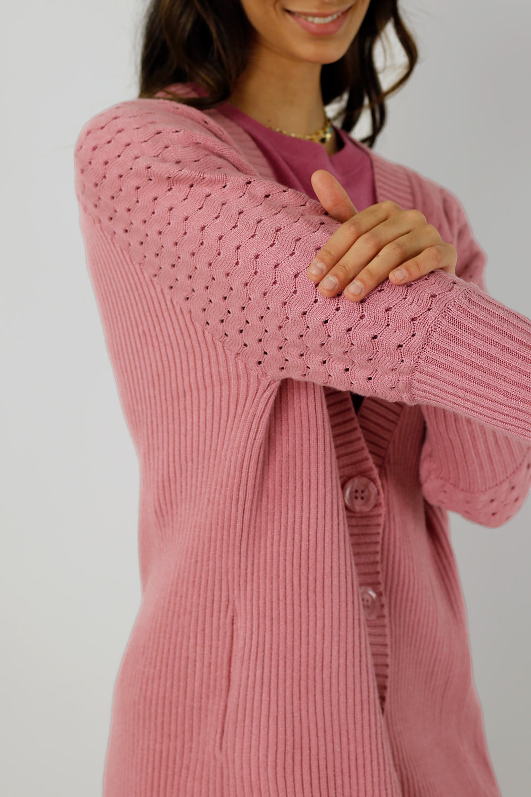 Rose Pink Slouch Cardi