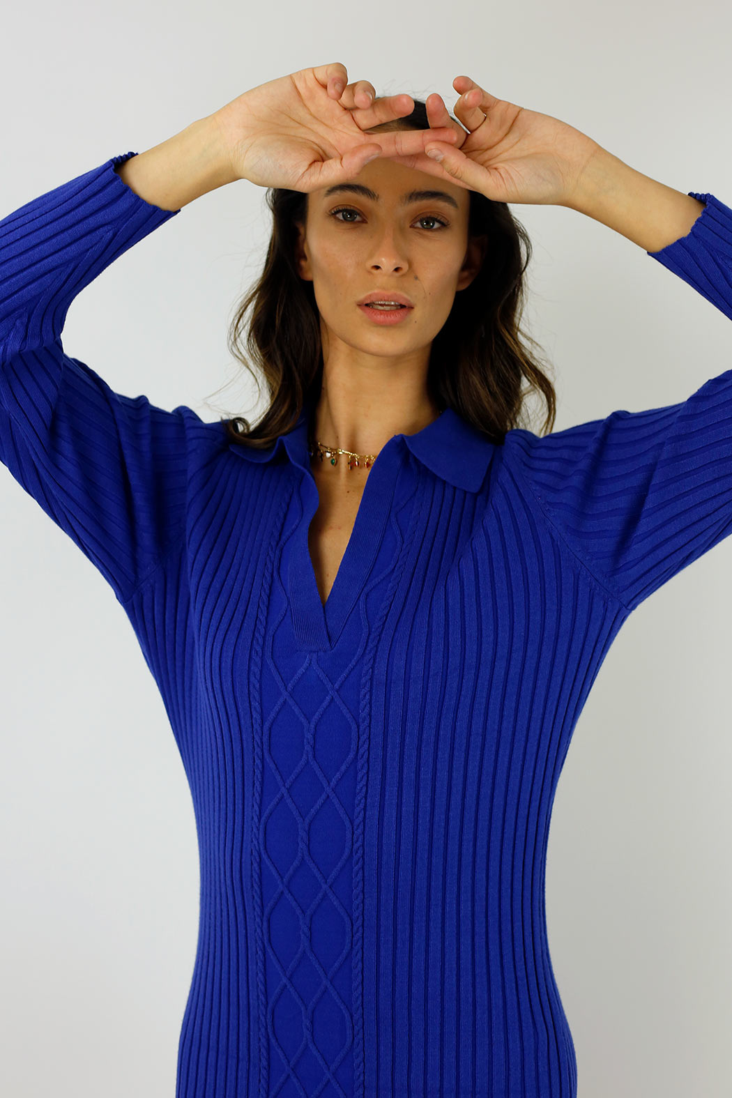 Cobalt Cable Knit Dress - SALE