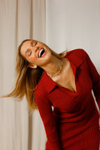 Red Cable Knit Dress - SALE