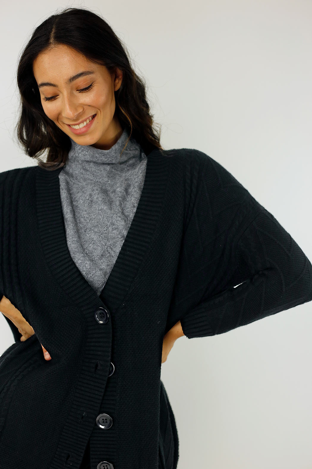 Black Cable Cardi - FINAL SALE